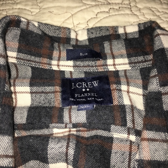 J. Crew Plaid Flannel Black/Brown/White Men's XL - Picture 2 of 4